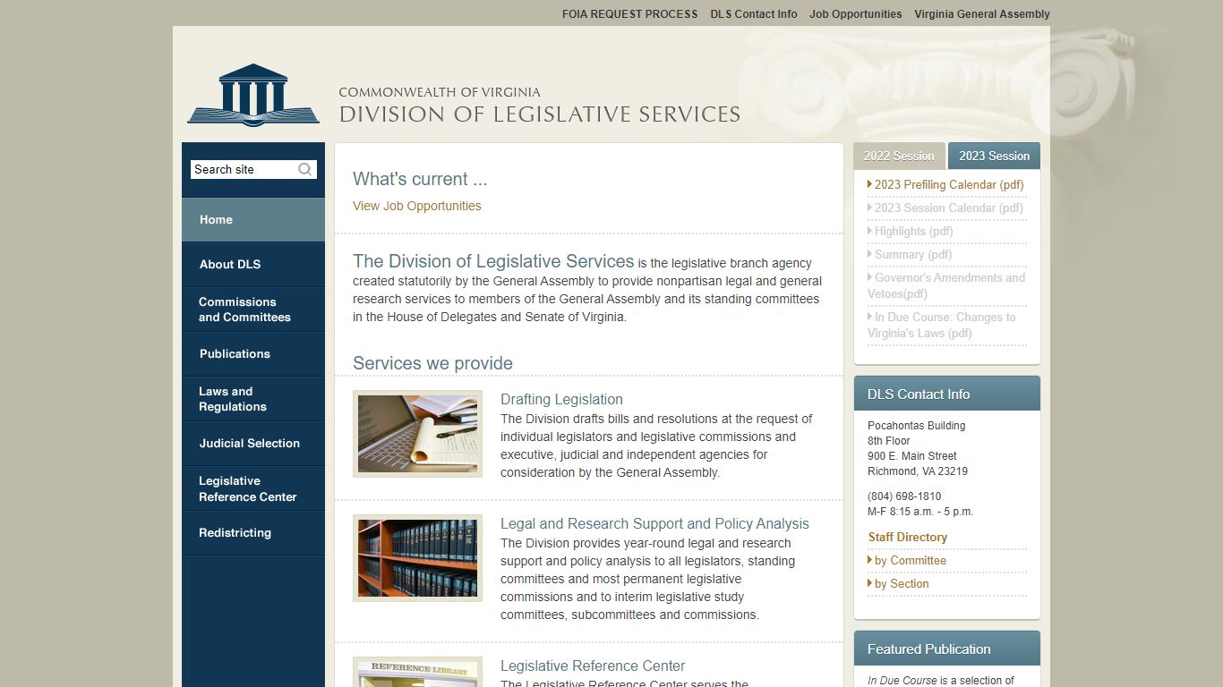 Division of Legislative Services - Virginia